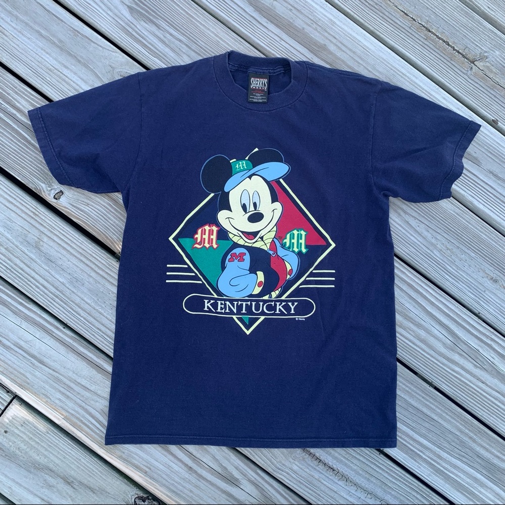 Rare Vintage Mickey Mouse Kentucky Baseball T-Shir